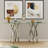 60 Inch Clear Glass Console Table Sofa Table With Mirrored Silver Base For Entryway Hallway Living Room