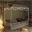 Lit convertible en métal 3 en 1 Montessori, lit pour tout-petits clôturé avec support en lattes de métal robuste, lit à baldaquin de conception minimaliste moderne Funland, assemblage facile, taille simple, blanc