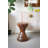 Hourglass-Shaped Side Table Made Of Paulownia Wood With Textured Mosaic Base, Compact Sculptural Design For Modern And Eclectic Interiors.