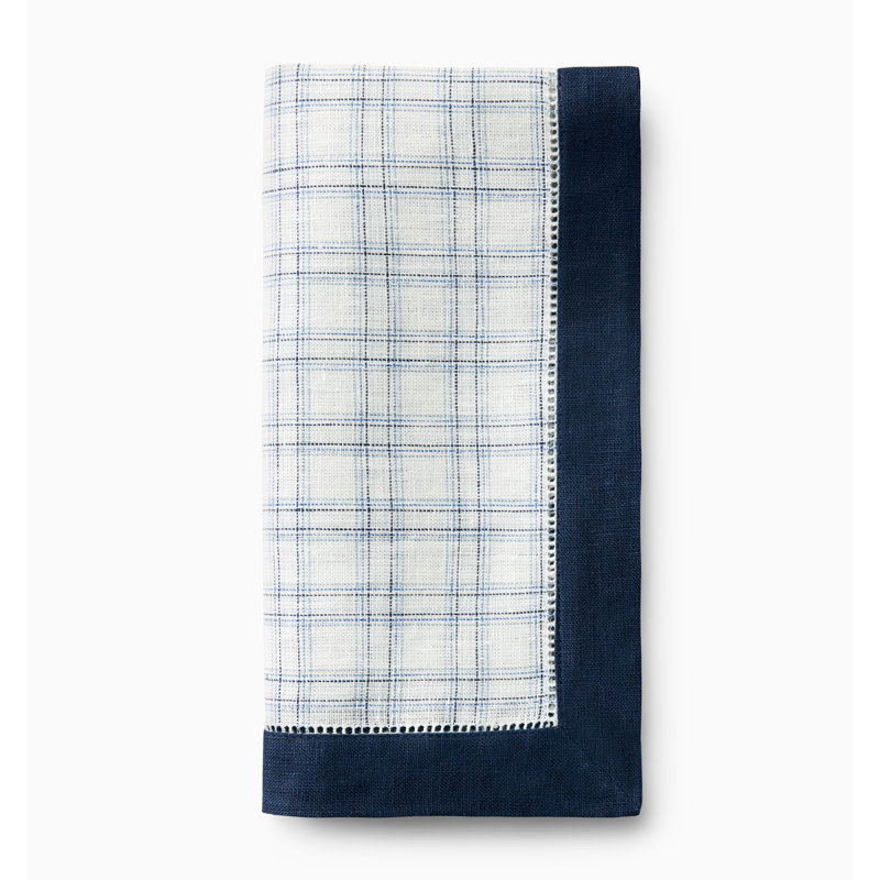 Mikela Linen Square Napkins, Navy