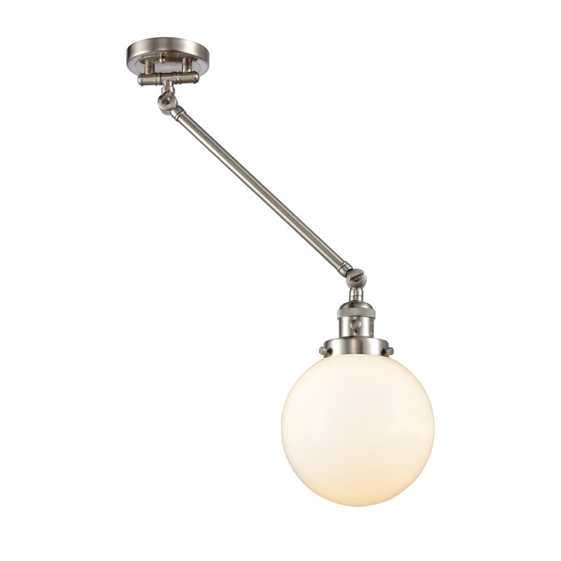 Lampe murale avec bras pivotant 1 lumière 8 po Shauna Beacon, Blanc mat