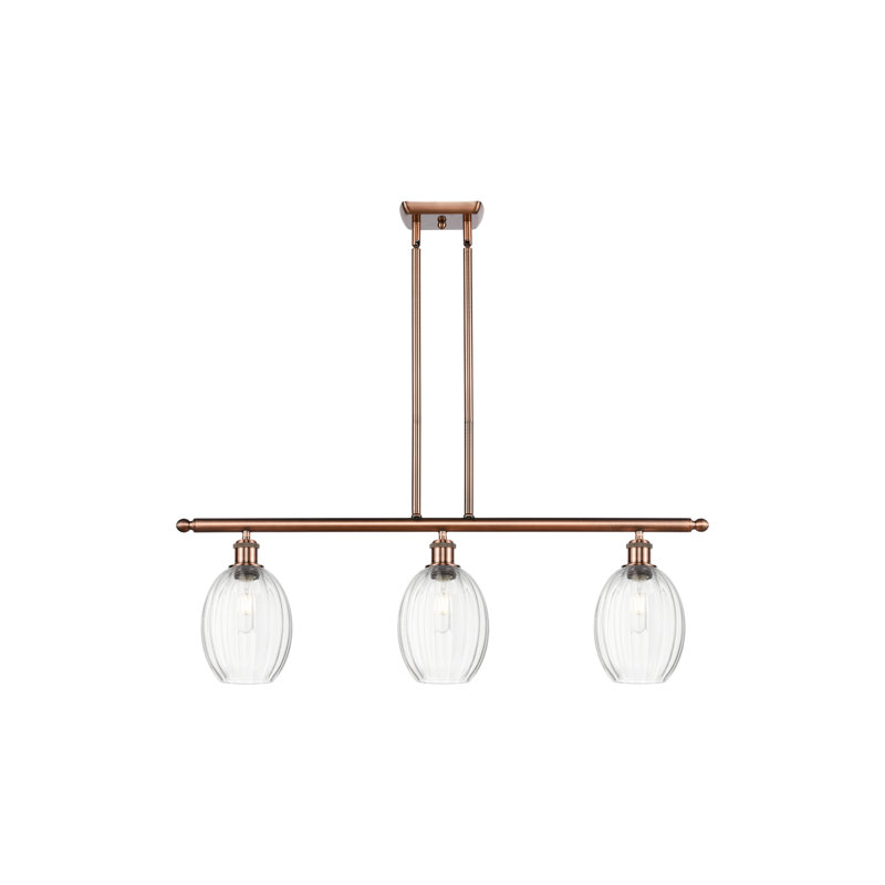 Ballston - Draves - Luminaire suspendu pour îlot de jardin à 3 ampoules, Clair, Cuivre antique