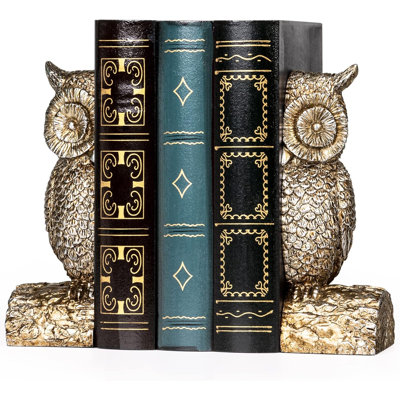 Decorative Bookends, Book Ends For Shelves, Vintage Resin Owl Bookends With Anti-Slip Base For Books Magazines Home Office Decor Book Holder