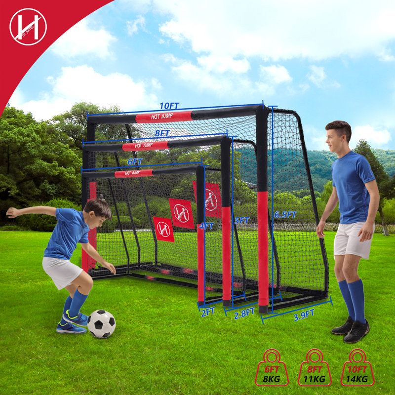 But de soccer Hotjump - filet de football extérieur portable pour enfants, 34" H x 95" W x 63" D