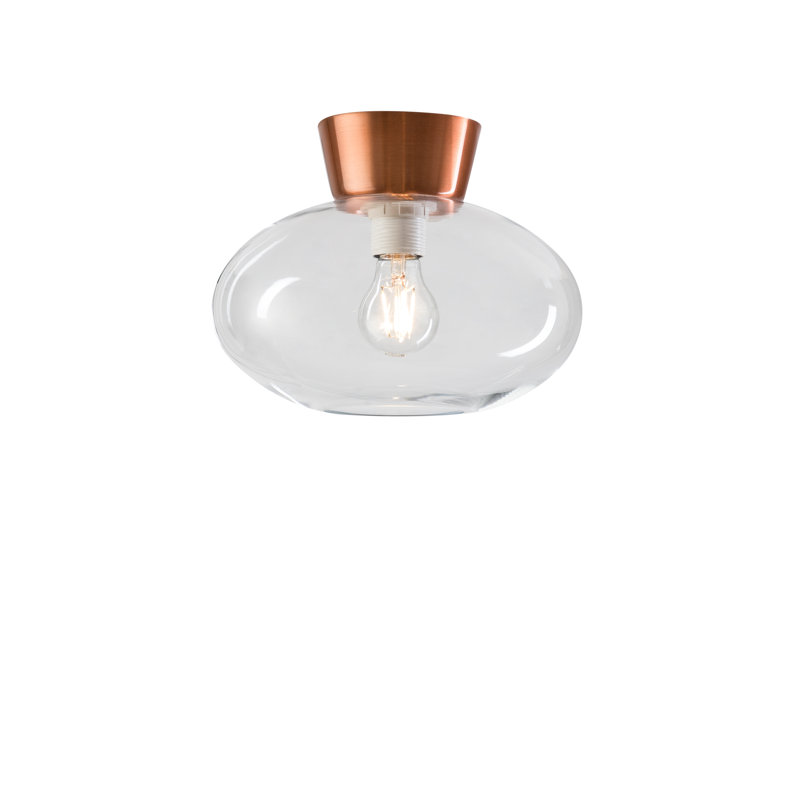 Bullo Glass Flush Mount, Clear, Aluminium