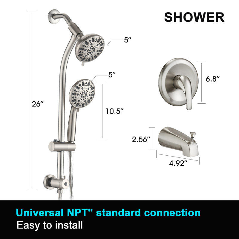 Diverter Complete Shower System, Brushed Nickel