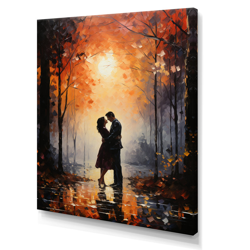 «Lorielle Romantic Couple Landscape Embraces The Sunset I», reproduction sur toile, H 20 po x l 12 po x P 1 po, Toile tendue