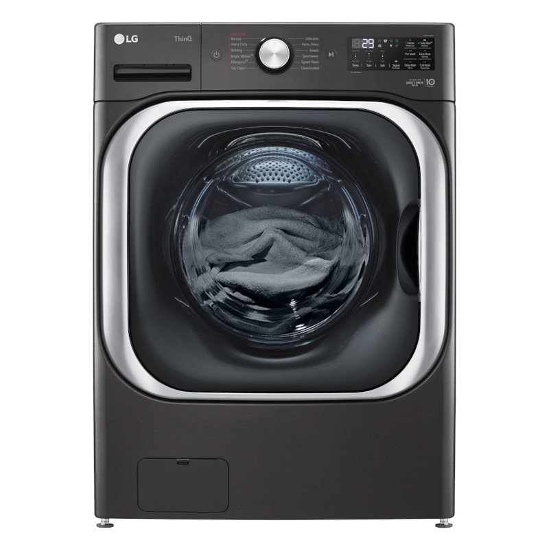 LG Mega Capacity Smart Wi-Fi Enabled Front Load Washer with TurboWash® and Built-In Intelligence, Smooth Black, 5.2 cu. ft.