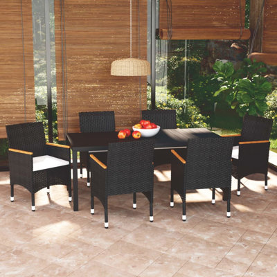 Ensemble de salle à manger de patio avec coussins 7 pièces Red Barrel Studio®