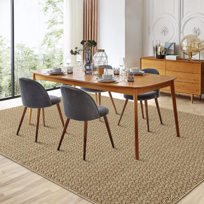 Washable Braided Print Area Rugs with Non-Slip Backing