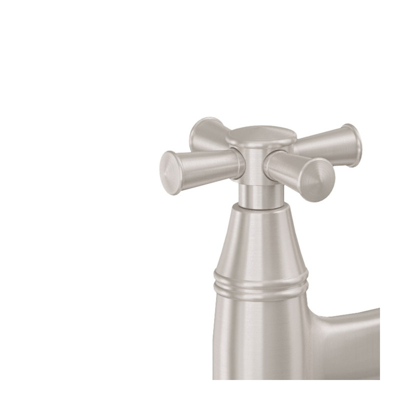 Bridge Kitchen Faucet, Without Side Spray, 48 Series Cross Handle, Satin Nickel
