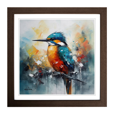 Kingfisher Abstract Expressionism No.1 - Framed Print