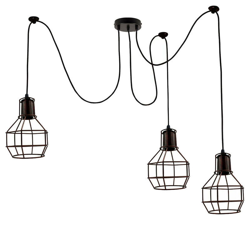 Barner 3 - Light Chandelier, Rustic Red
