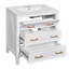 Meuble-lavabo classique de 30 po avec tiroirs de haute qualité, structure en bois massif et grand espace de rangement blanc, avec lavabo en céramique, planche, 3 tiroirs-675960234