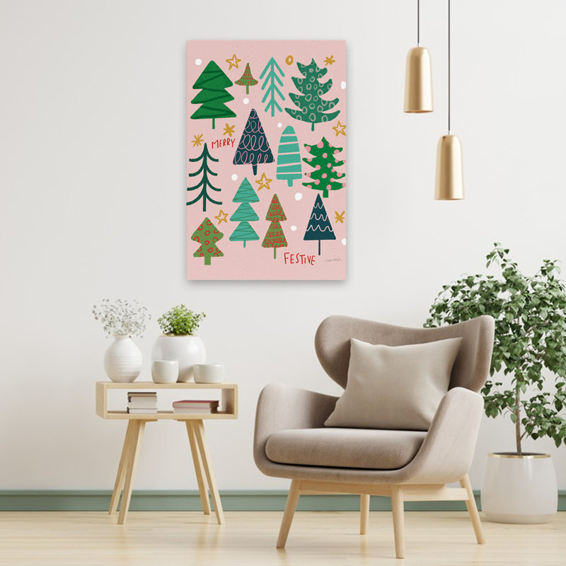 Winter Fun IV - Blue Christmas Trees, H 36 po x l 24 po