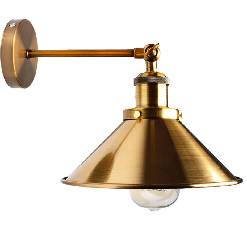 Aybar Armed Sconce, Yellow Brass, Yellow Brass, 17cm H x 22cm W x 17cm D