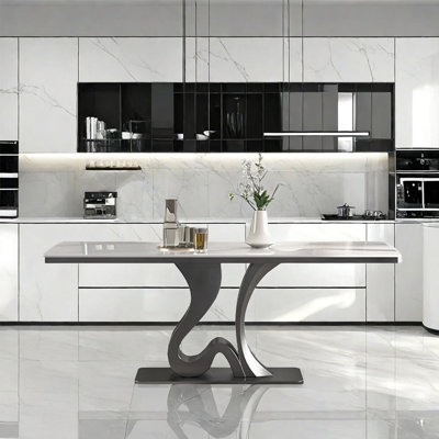 Simple light luxury rectangular dining table