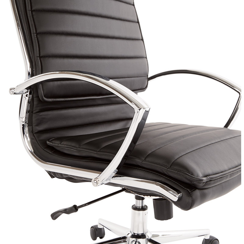 Mid Back Manager's Faux Leather Chair, Black