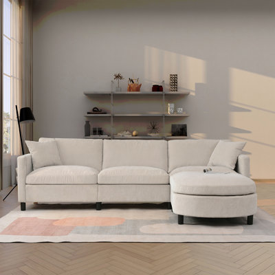 Canapé modulaire 107,87 pi avec 1 repose-pieds, coussin de siège et dossier amovible