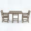 Ensemble repas d'extérieur 3 pièces en HDPE avec table carrée et 2 fauteuils-1627608587