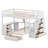 Jarid Full over Twin 8 Drawer Solid Wood Futon Bunk Bed with Bookcase -1841324148
