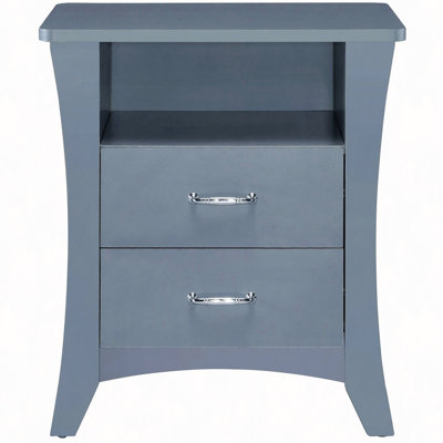 Nightstand With 2 Drawers And Open Shelving
