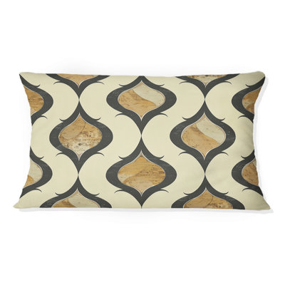 Coussin lombaire brun et beige Ogee