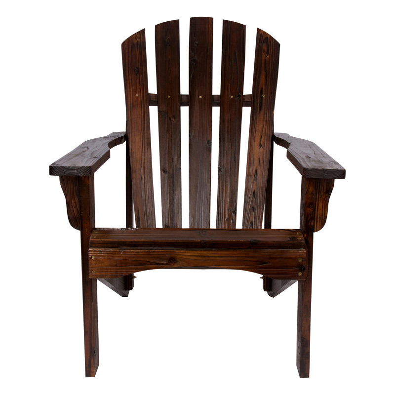 Brently Outdoor Adirondack Chair, Burnt Brown