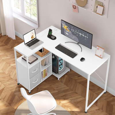 L-Shaped Iron Computer Desk