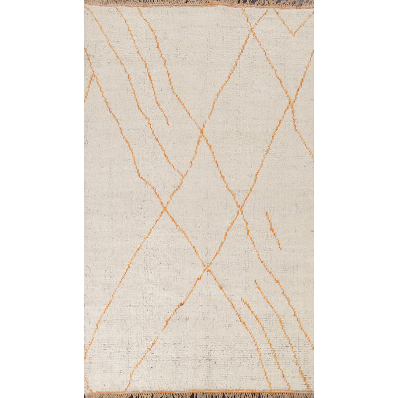 Tapis marocain en laine unique noué à la main 4 pi 11 po x 8 pi 7 po