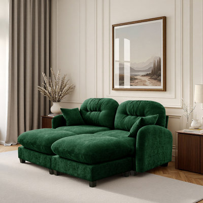 Sofa, Cloud Couch, With 2 Ottoman