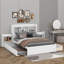 Lit plateforme double avec tablettes coulissantes-1425942184