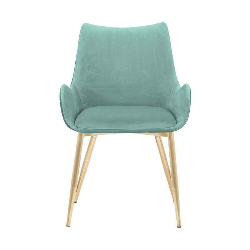 Chaise de salle à manger polyvalente en tissu avec base en métal stable