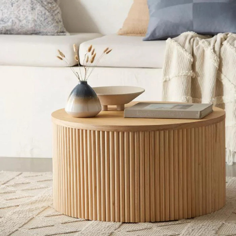 Table basse cannelée 