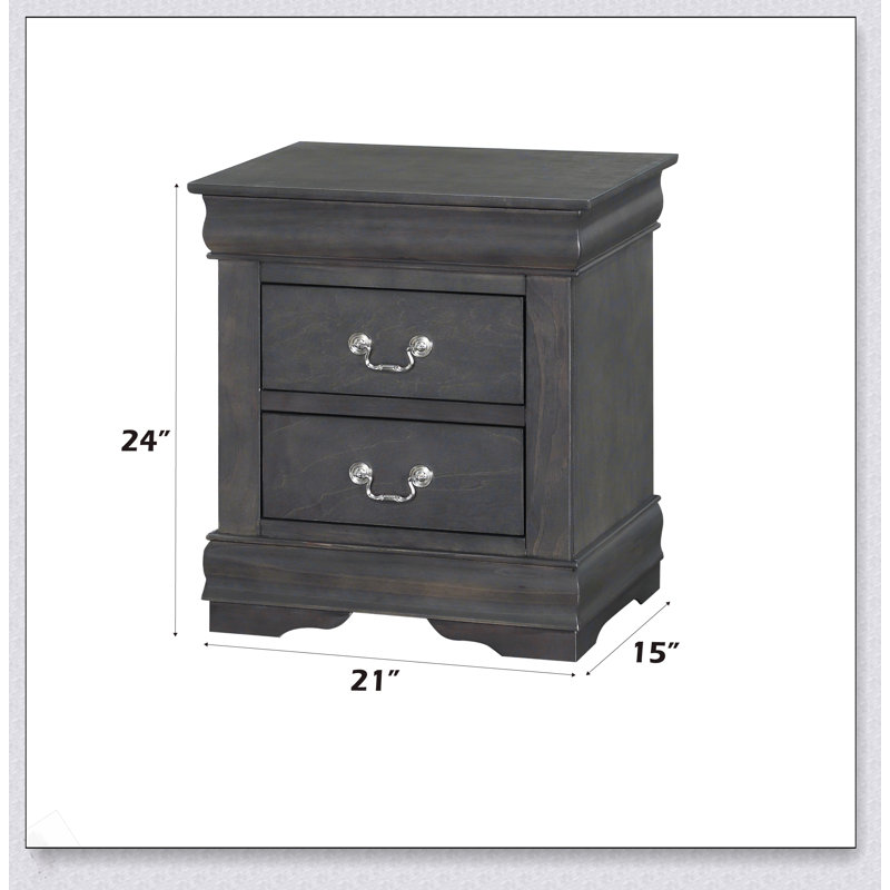 Table de chevet Louis Philippe, Gris foncé