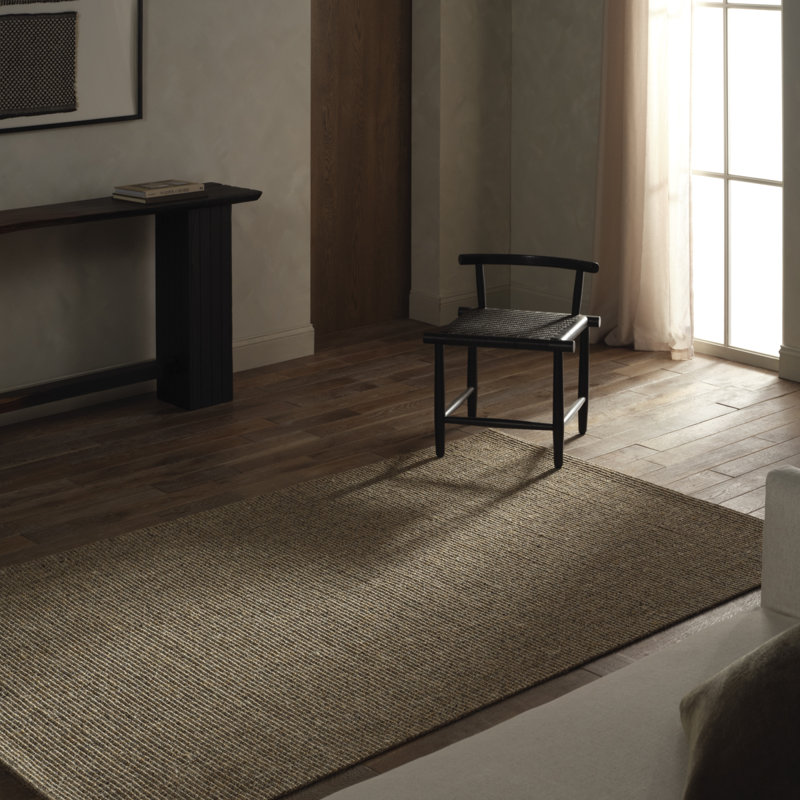 Handwoven Sisal Solid Tan Area Rug, Rectangle 7'9" x 9'9"