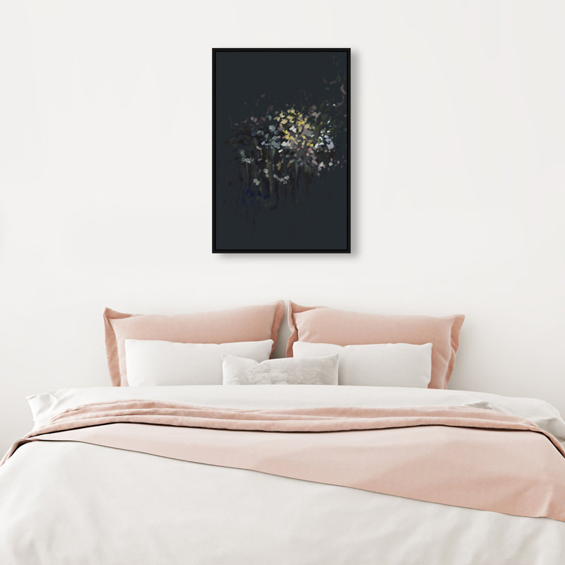 Midnight Flowers Print by Oliver Gal, 17"H x 25"W, Black Floater Frame