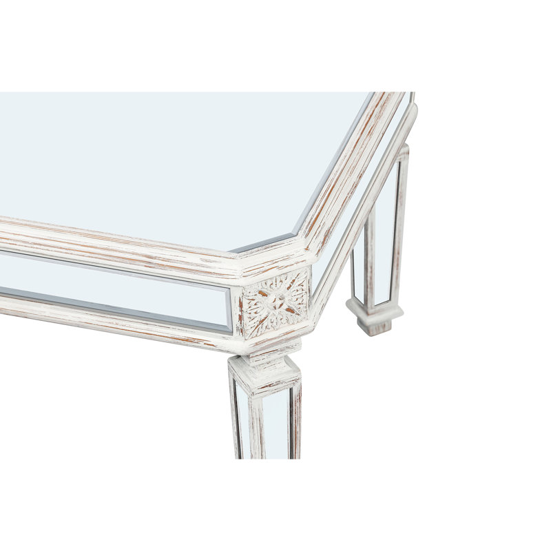 Table basse en verre sculpté rétro rectangulaire, Argent argent