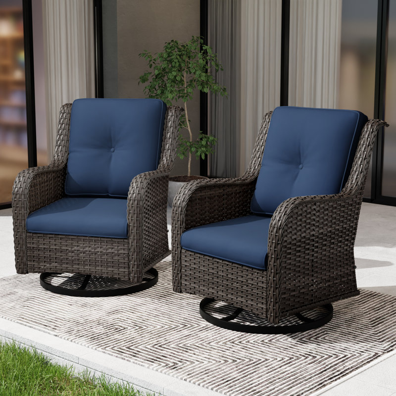 Ensemble de conversation d'extérieur pour 7 personnes avec coussins Anahit, Bleu marine