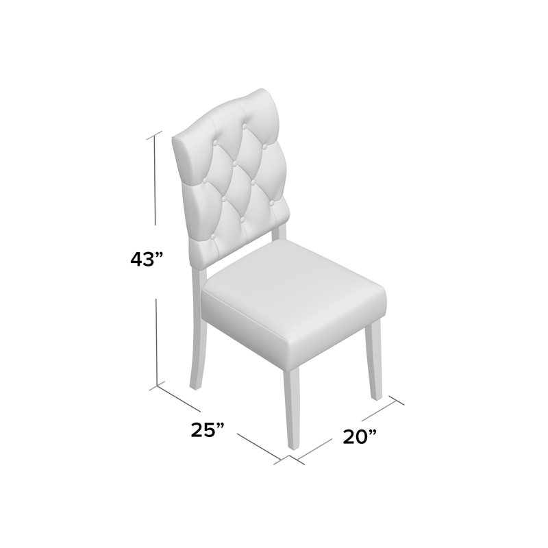 Chaise parsons capitonnée Bianca, Naturel patiné
