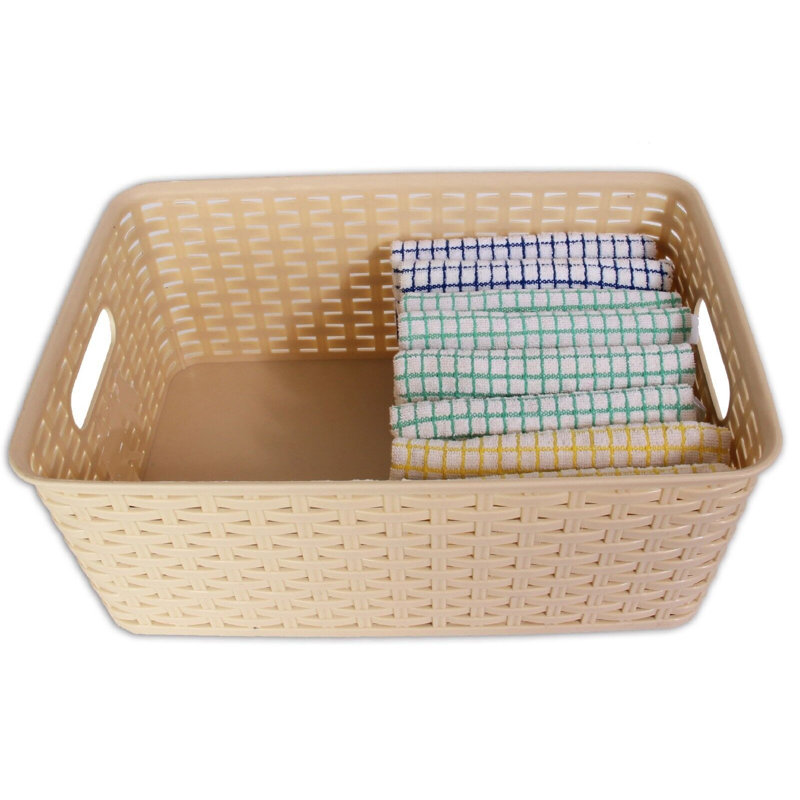 Organisateur de panier en plastique, Brun, Moyen