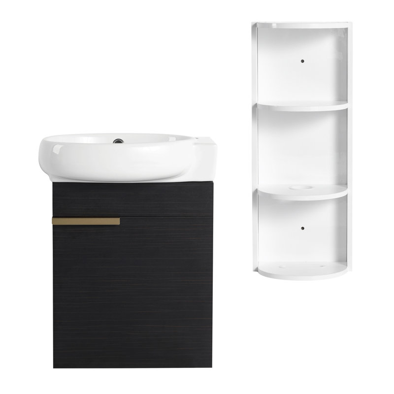 Meuble-lavabo compact et moderne avec évier, contreplaqué durable, conception peu encombrante pour les petites salles de bain