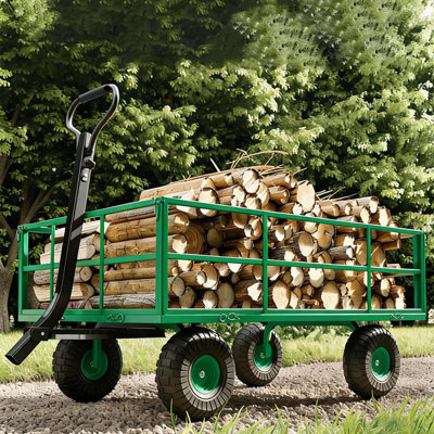1200 LBS Steel Utility Wagon – 3-in-1 Garden Cart with 13" Wheels for Plants & Tools