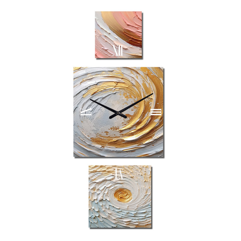 Horloge murale moderne Makenly - Abstract Spirals