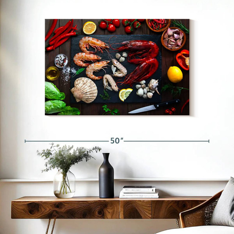 Yarlin Cooking Seafood, 26" H x 39" W