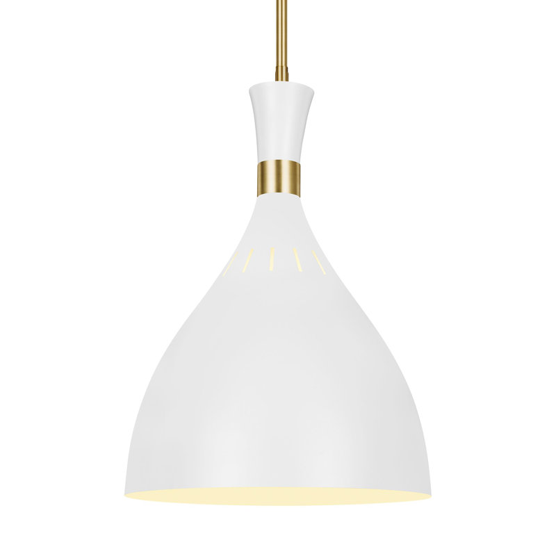 Mini Matte White Steel 12" Indoor/Outdoor Pendant Light