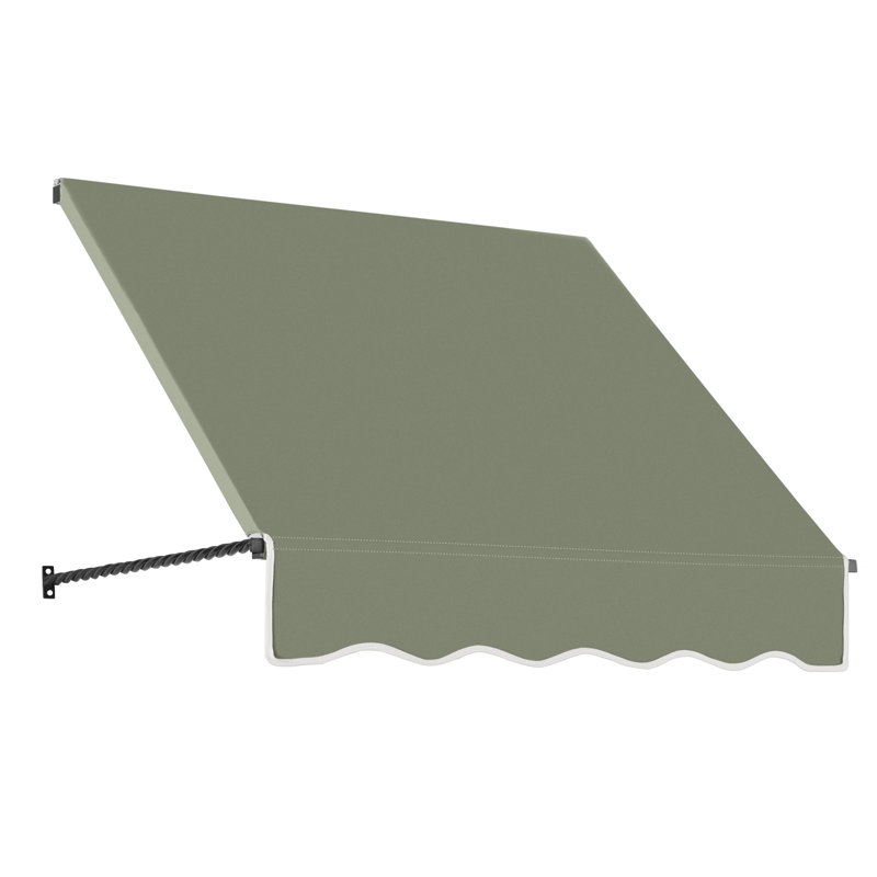 Awntech Santa Fe Acrylic Fabric Fixed Awning with Iron Rope Arms, 44" H x 52.5" W x 24" D, Sage