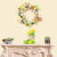 Couronne de Pâques 11,8 pouces avec œufs de Pâques et nœud décoratif, couronne de porte d'entrée pour Pâques