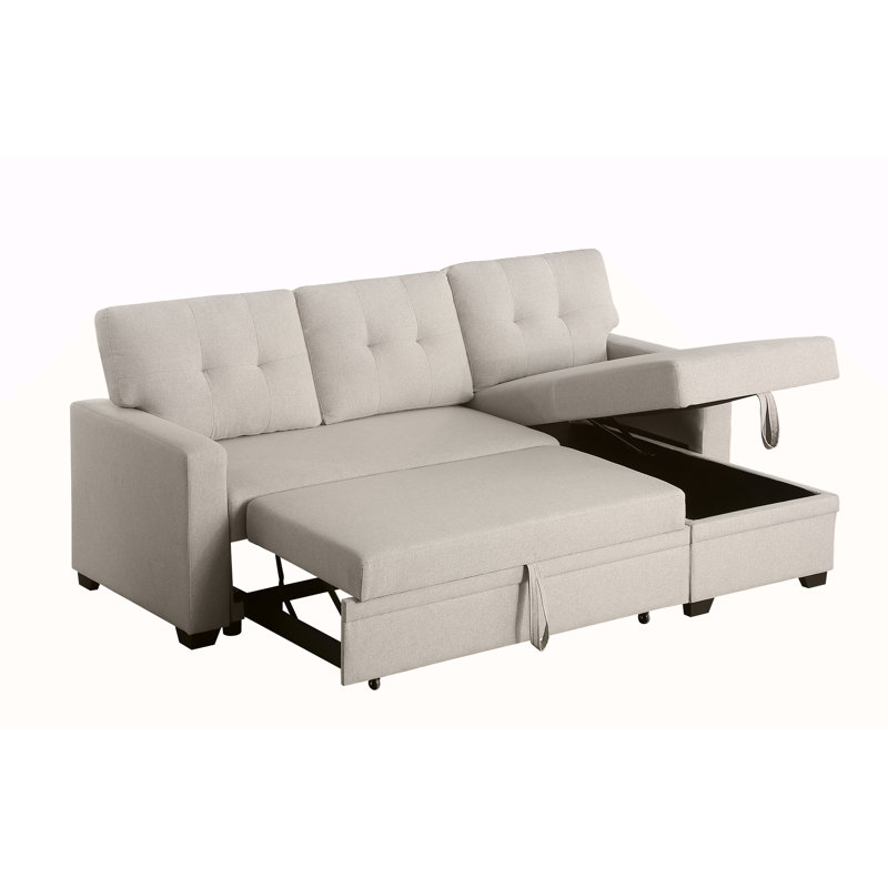 Canapé modulaire rembourré avec méridienne, Beige