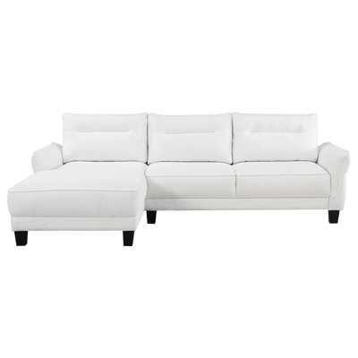 Granholm White Upholstered Curved Arm Sectional Sofa